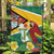 Guyana Republic Day Garden Flag Scarlet Macaw With Map Tropical Style