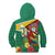 Guyana Republic Day Kid Hoodie Scarlet Macaw With Map Tropical Style