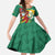 Guyana Republic Day Kid Short Sleeve Dress Scarlet Macaw With Map Tropical Style