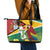 Guyana Republic Day Leather Tote Bag Scarlet Macaw With Map Tropical Style