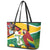 Guyana Republic Day Leather Tote Bag Scarlet Macaw With Map Tropical Style