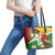 Guyana Republic Day Leather Tote Bag Scarlet Macaw With Map Tropical Style