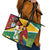 Guyana Republic Day Leather Tote Bag Scarlet Macaw With Map Tropical Style