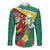 Guyana Republic Day Long Sleeve Button Shirt Scarlet Macaw With Map Tropical Style