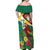 Guyana Republic Day Off Shoulder Maxi Dress Scarlet Macaw With Map Tropical Style