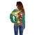 Guyana Republic Day Off Shoulder Sweater Scarlet Macaw With Map Tropical Style