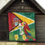 Guyana Republic Day Quilt Scarlet Macaw With Map Tropical Style - Wonder Print Shop