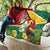 Guyana Republic Day Quilt Scarlet Macaw With Map Tropical Style - Wonder Print Shop