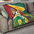 Guyana Republic Day Quilt Scarlet Macaw With Map Tropical Style - Wonder Print Shop