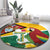 Guyana Republic Day Round Carpet Scarlet Macaw With Map Tropical Style - Wonder Print Shop