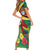 Guyana Republic Day Short Sleeve Bodycon Dress Scarlet Macaw With Map Tropical Style - Wonder Print Shop