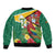 Guyana Republic Day Sleeve Zip Bomber Jacket Scarlet Macaw With Map Tropical Style - Wonder Print Shop