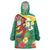 Guyana Republic Day Wearable Blanket Hoodie Scarlet Macaw With Map Tropical Style