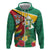 Guyana Republic Day Zip Hoodie Scarlet Macaw With Map Tropical Style - Wonder Print Shop