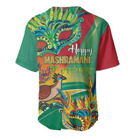 Green and red baseball jersey with Happy Mashramani 55th anniversary back print