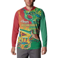 Men's button sweatshirt, multicolor Happy Mashramani 55th Anniversary front graphic