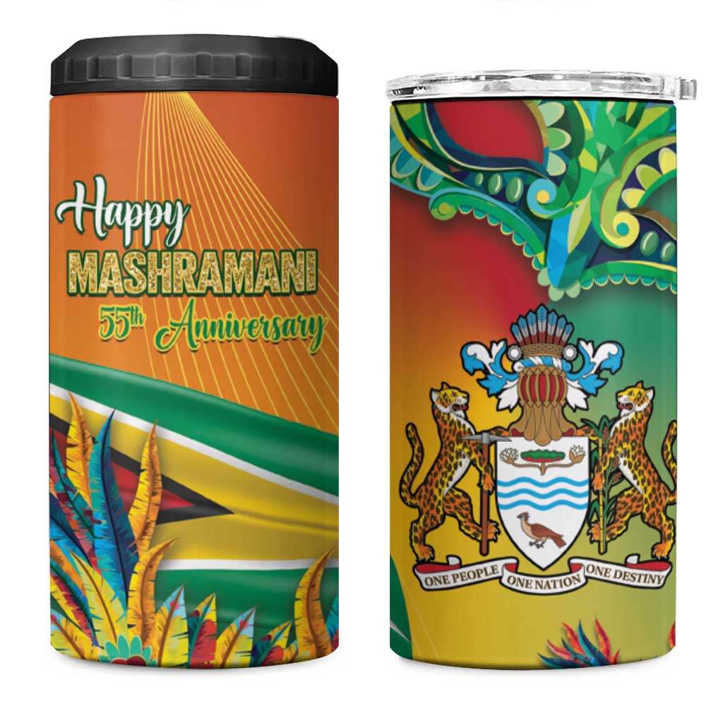 Guyana Republic Day 4 in 1 Can Cooler Tumbler Happy Mashramani 55th Anniversary