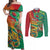 Guyana Republic Day Couples Matching Off Shoulder Maxi Dress and Long Sleeve Button Shirt Happy Mashramani 55th Anniversary