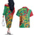 Guyana Republic Day Couples Matching Off The Shoulder Long Sleeve Dress and Hawaiian Shirt Happy Mashramani 55th Anniversary