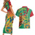 Guyana Republic Day Couples Matching Short Sleeve Bodycon Dress and Hawaiian Shirt Happy Mashramani 55th Anniversary