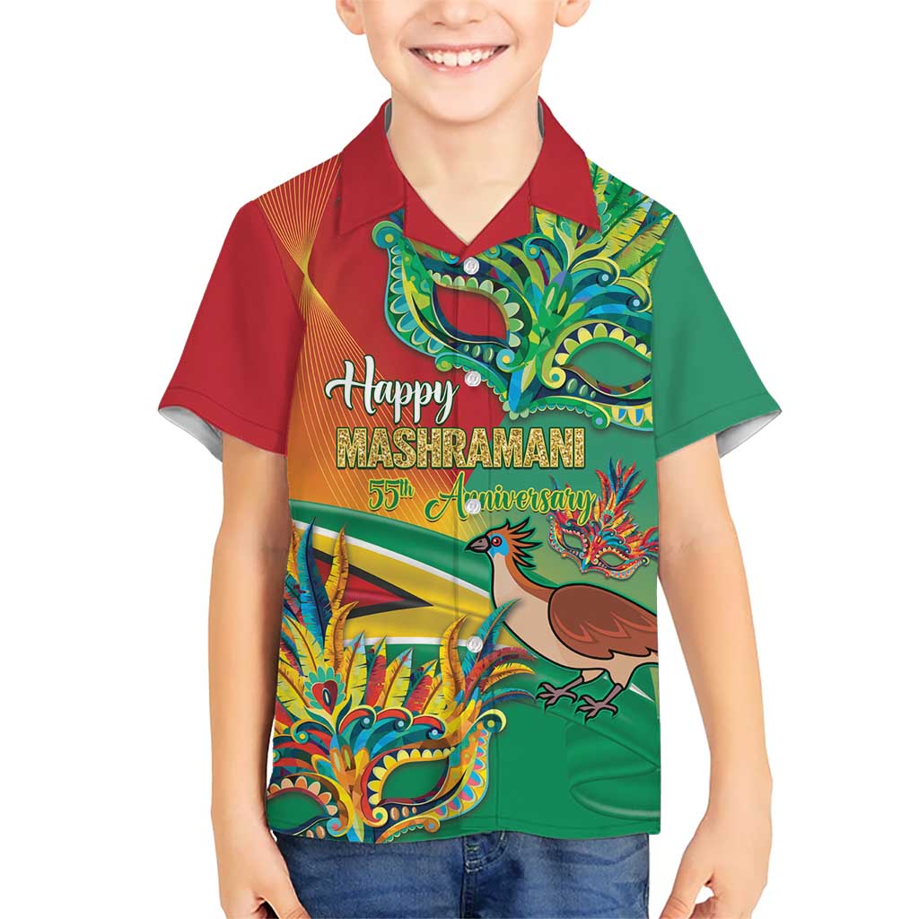 Guyana Republic Day Kid Hawaiian Shirt Happy Mashramani 55th Anniversary