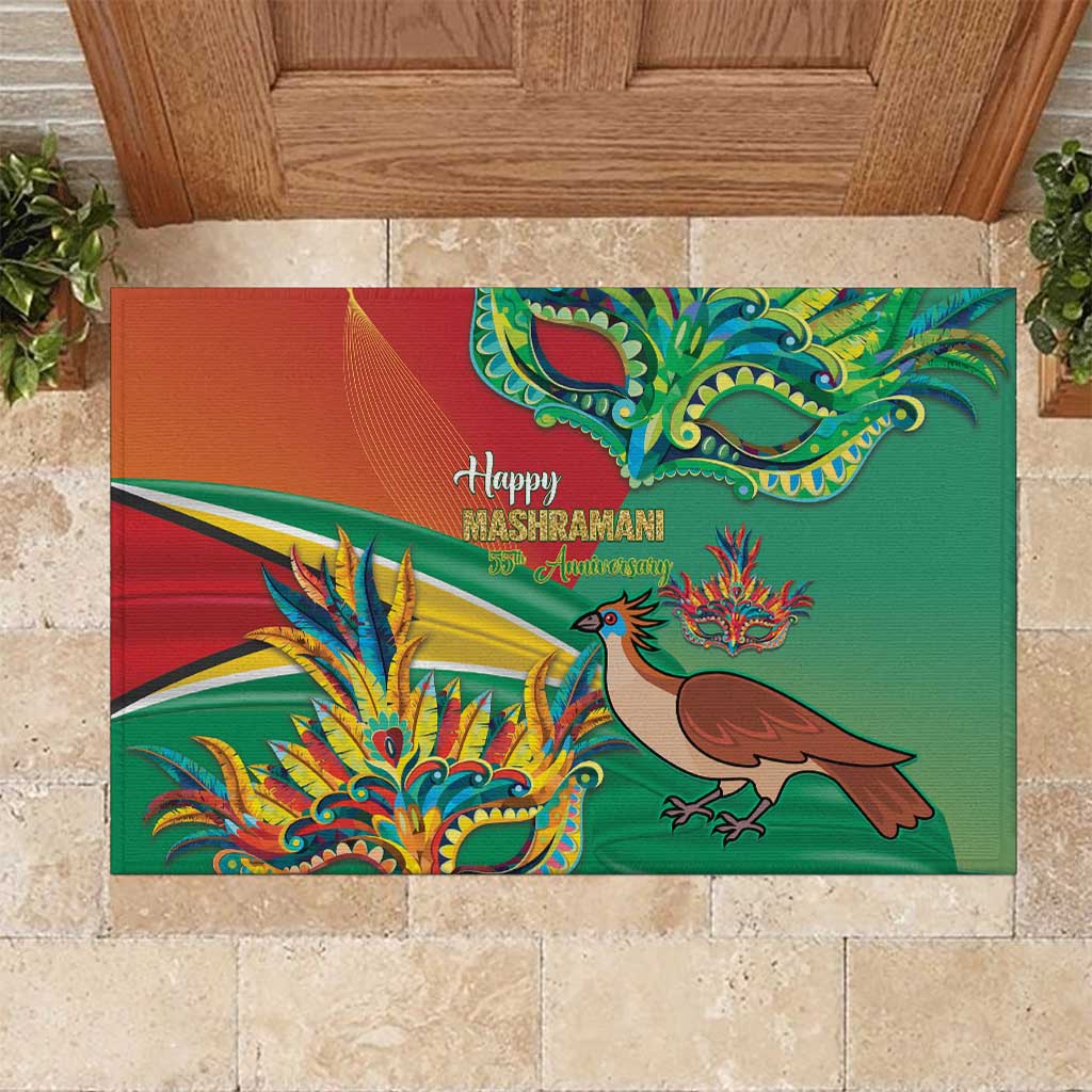 Guyana Republic Day Rubber Doormat Happy Mashramani 55th Anniversary - Wonder Print Shop