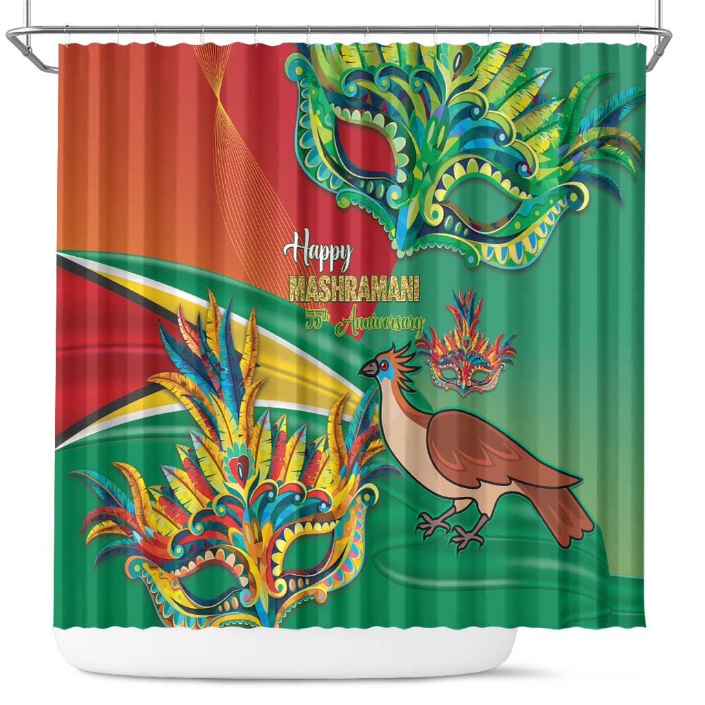 Guyana Republic Day Shower Curtain Happy Mashramani 55th Anniversary - Wonder Print Shop