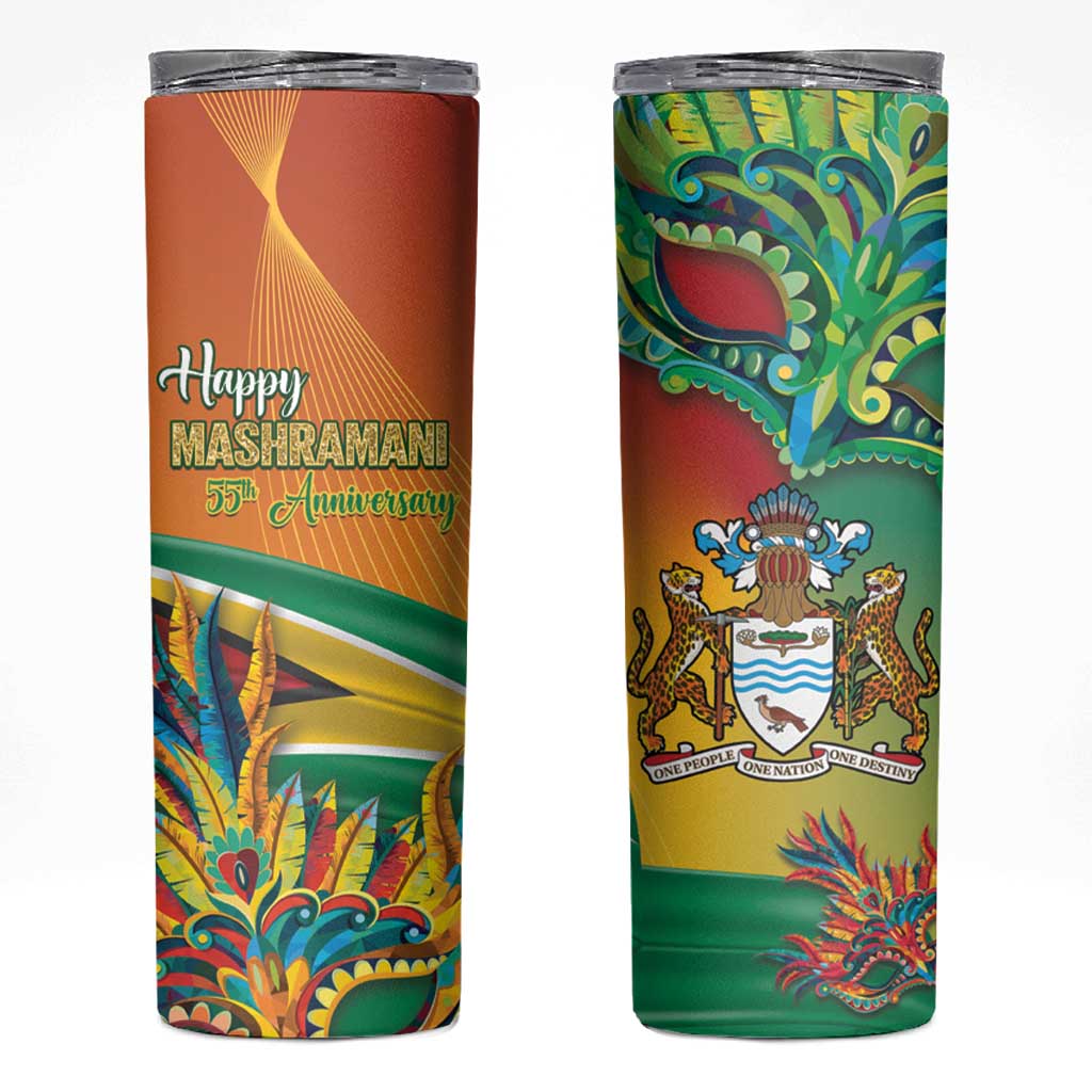 Guyana Republic Day Skinny Tumbler Happy Mashramani 55th Anniversary - Wonder Print Shop