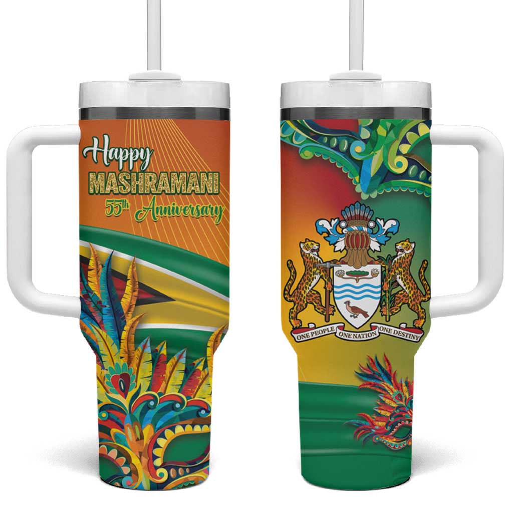 Guyana Republic Day Tumbler With Handle Happy Mashramani 55th Anniversary - Wonder Print Shop