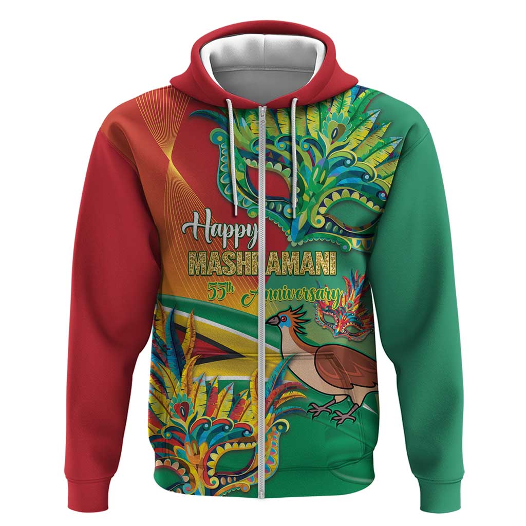 Guyana Republic Day Zip Hoodie Happy Mashramani 55th Anniversary - Wonder Print Shop