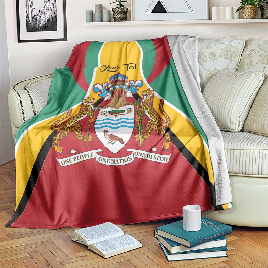 Personalized Guyana Coat Of Arms Blanket Flag Color