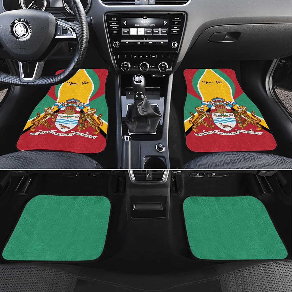 Personalized Guyana Coat Of Arms Car Mats Flag Color