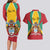 Personalized Guyana Coat Of Arms Couples Matching Long Sleeve Bodycon Dress and Hawaiian Shirt Flag Color