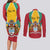 Personalized Guyana Coat Of Arms Couples Matching Long Sleeve Bodycon Dress and Long Sleeve Button Shirt Flag Color