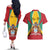 Personalized Guyana Coat Of Arms Couples Matching Off The Shoulder Long Sleeve Dress and Hawaiian Shirt Flag Color