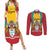 Personalized Guyana Coat Of Arms Couples Matching Summer Maxi Dress and Long Sleeve Button Shirt Flag Color