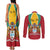 Personalized Guyana Coat Of Arms Couples Matching Tank Maxi Dress and Long Sleeve Button Shirt Flag Color