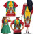 Personalized Guyana Coat Of Arms Family Matching Off The Shoulder Long Sleeve Dress and Hawaiian Shirt Flag Color