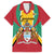 Personalized Guyana Coat Of Arms Family Matching Off The Shoulder Long Sleeve Dress and Hawaiian Shirt Flag Color