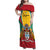 Personalized Guyana Coat Of Arms Family Matching Off Shoulder Maxi Dress and Hawaiian Shirt Flag Color