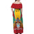 Personalized Guyana Coat Of Arms Family Matching Off Shoulder Maxi Dress and Hawaiian Shirt Flag Color