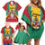 Personalized Guyana Coat Of Arms Family Matching Off Shoulder Short Dress and Hawaiian Shirt Flag Color