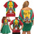 Personalized Guyana Coat Of Arms Family Matching Off Shoulder Short Dress and Hawaiian Shirt Flag Color