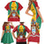 Personalized Guyana Coat Of Arms Family Matching Short Sleeve Bodycon Dress and Hawaiian Shirt Flag Color