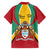 Personalized Guyana Coat Of Arms Family Matching Short Sleeve Bodycon Dress and Hawaiian Shirt Flag Color