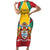 Personalized Guyana Coat Of Arms Family Matching Short Sleeve Bodycon Dress and Hawaiian Shirt Flag Color