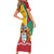 Personalized Guyana Coat Of Arms Family Matching Short Sleeve Bodycon Dress and Hawaiian Shirt Flag Color