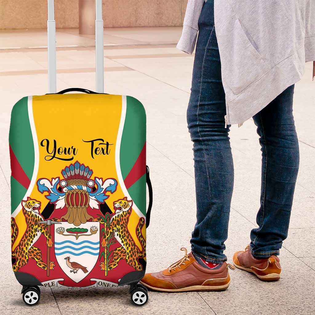 Personalized Guyana Coat Of Arms Luggage Cover Flag Color