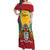 Personalized Guyana Coat Of Arms Off Shoulder Maxi Dress Flag Color