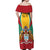 Personalized Guyana Coat Of Arms Off Shoulder Maxi Dress Flag Color